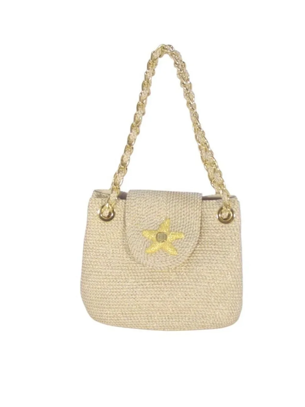 ERIC JAVITS Mini Sqishee Star Gold Starfish Chain Shoulder Bag $335 - Picture 7 of 11